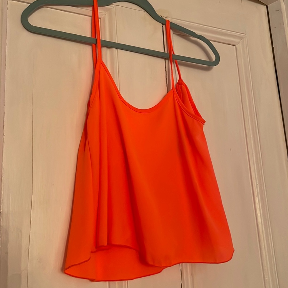 Bright orange tank top size small